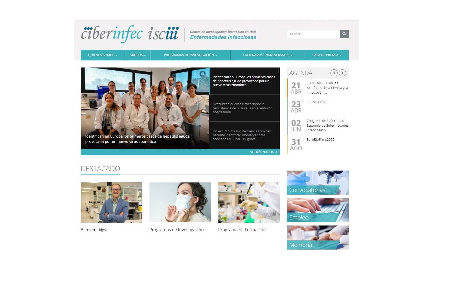 Nueva página web del área de Enfermedades Infecciosas CIBERINFEC